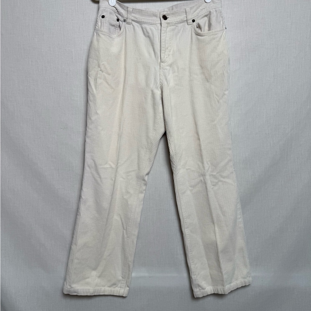 Lauren Jeans Co Ralph Lauren Ivory Corduroy Straight Leg Pants Size 6